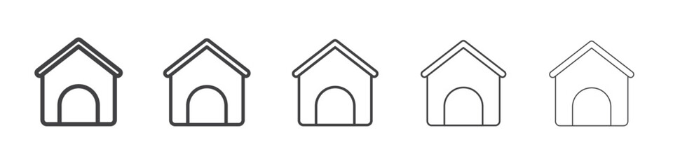 dog house icon flat thin illustration symbol