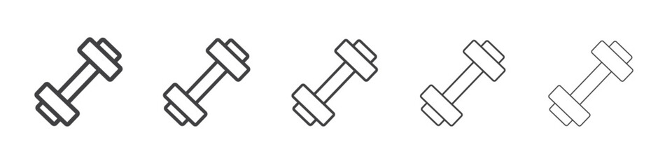 dumbbell icon flat thin illustration symbol