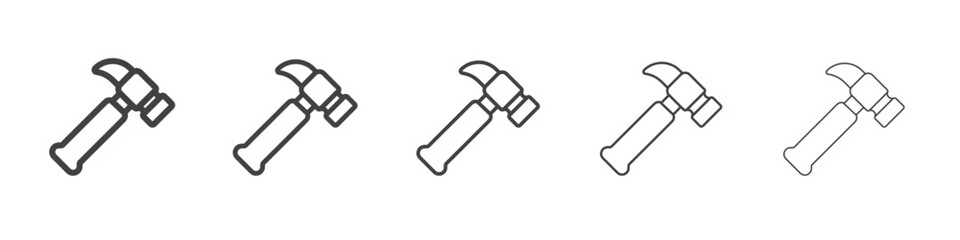 hammer icon flat thin illustration symbol