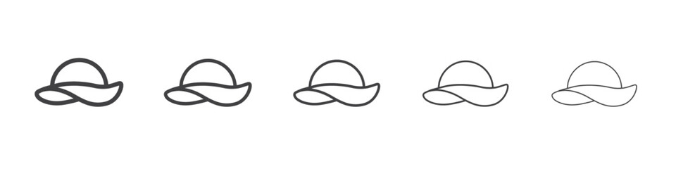 hat icon flat thin illustration symbol