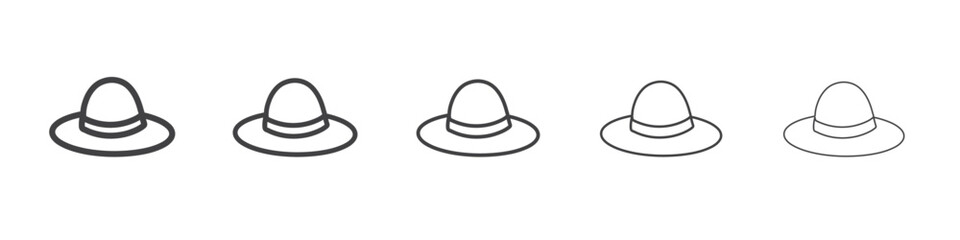 hat icon flat thin illustration symbol