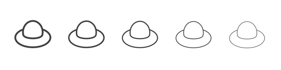 hat icon flat thin illustration symbol
