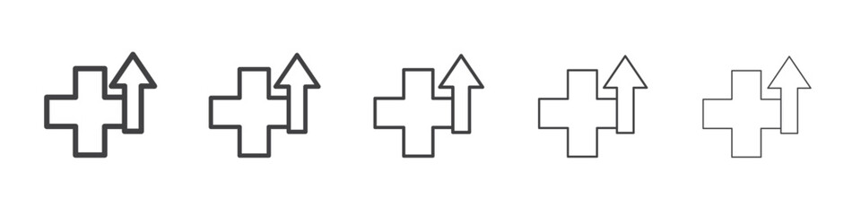 health increase icon flat thin illustration symbol