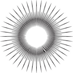 Obraz premium Abstract sunburst vector graphic design element illustration with radiating lines and circle shape for background on transparent background