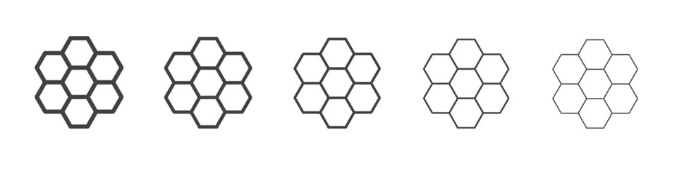 honey comb icon flat thin illustration symbol