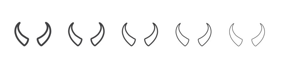 horns icon flat thin illustration symbol