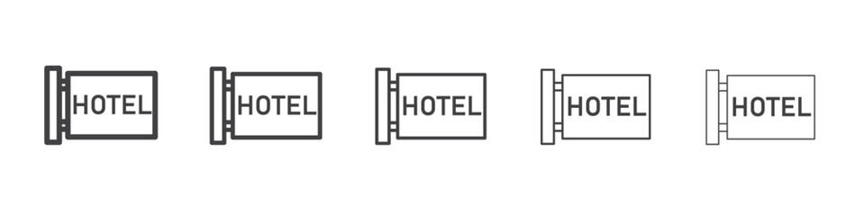 hotel sign icon flat thin illustration symbol