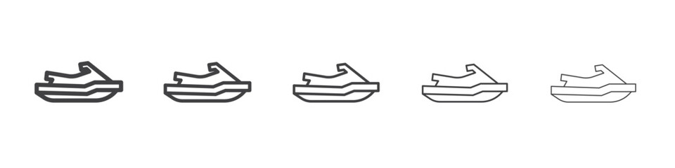 jetski icon flat thin illustration symbol