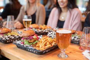 Enjoying a casual meal with friends at a cozy café