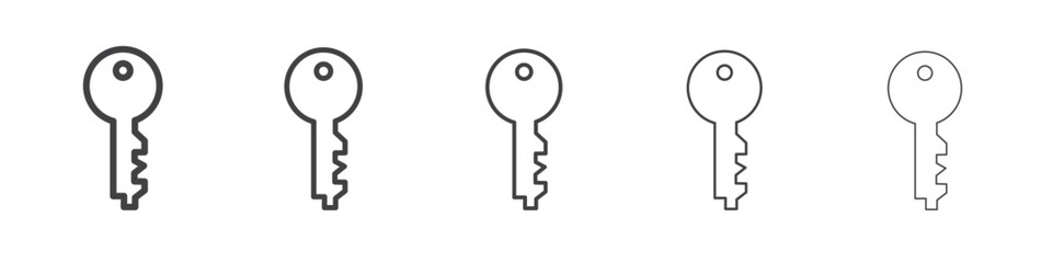 key icon flat thin illustration symbol