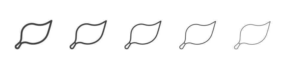 leaf icon flat thin illustration symbol