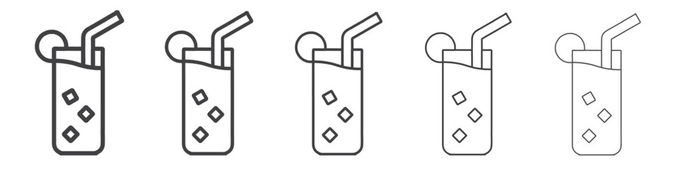 lemonade icon flat thin illustration symbol