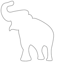 Elephant drawing with simple clean lines. Perfect for printable coloring books, animal flashcards, or early childhood education.

