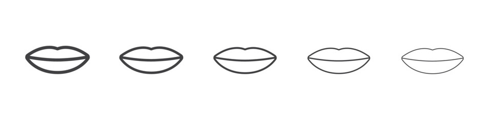lips icon flat thin illustration symbol