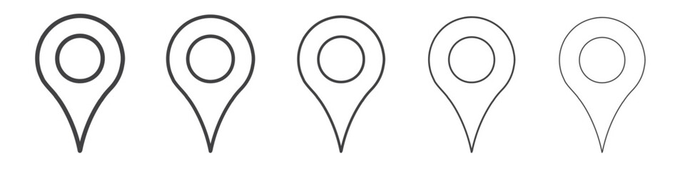 location icon flat thin illustration symbol