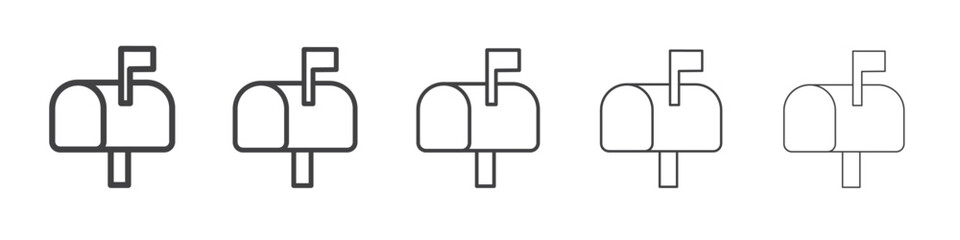 mail box icon flat thin illustration symbol
