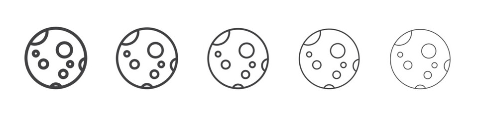 moon icon flat thin illustration symbol