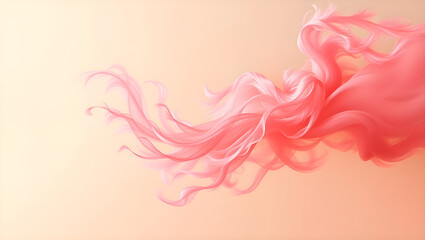 Naklejka premium Colorful Pink Smoke Swirls Gracefully Against a Soft Pastel Background Creating an Ethereal Atmosphere in the Artwork