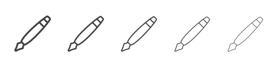 pen icon flat thin illustration symbol