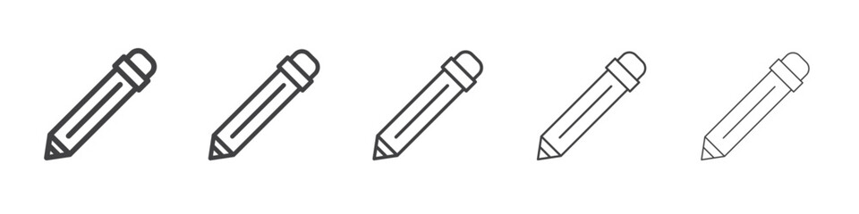 pencil icon flat thin illustration symbol