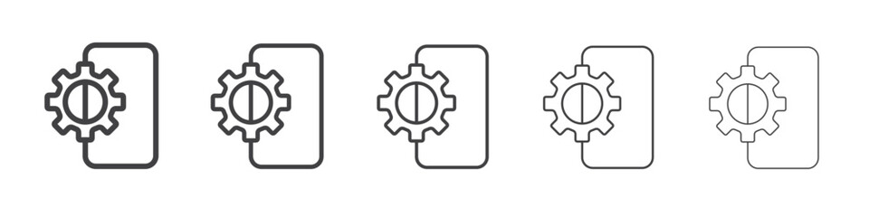 phone setting icon flat thin illustration symbol