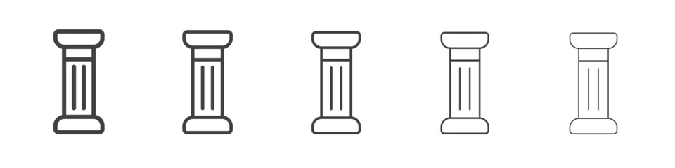 pillar icon flat thin illustration symbol