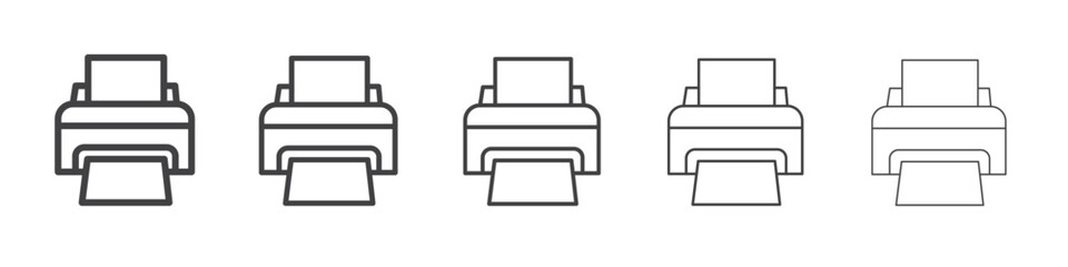 printer icon flat thin illustration symbol