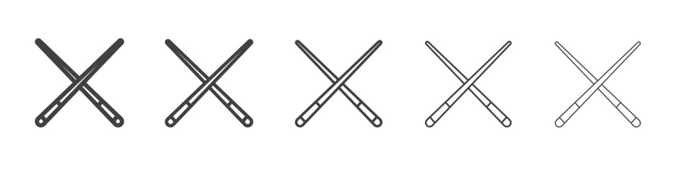pool cue icon flat thin illustration symbol