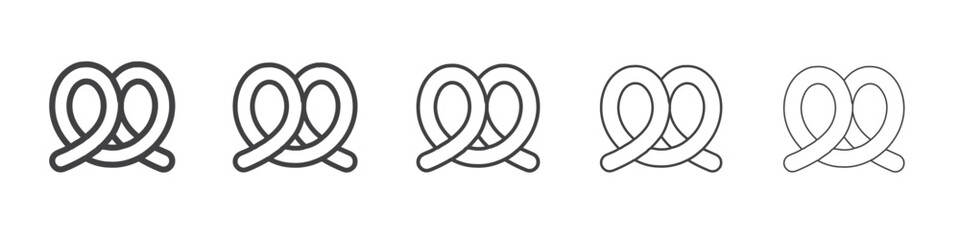 pretzel icon flat thin illustration symbol