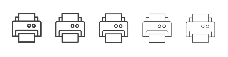 printer icon flat thin illustration symbol