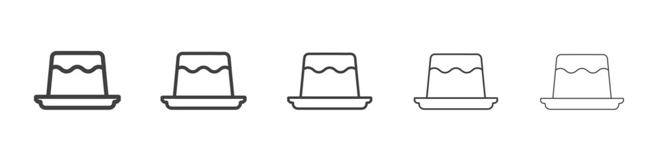 pudding icon flat thin illustration symbol