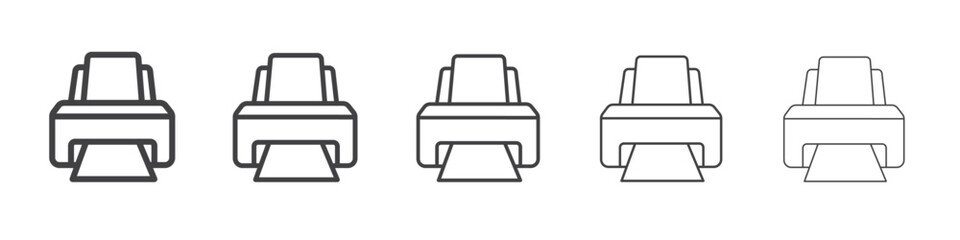 printer icon flat thin illustration symbol