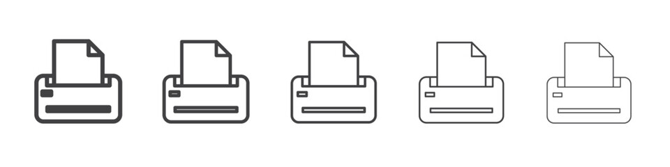 printer icon flat thin illustration symbol
