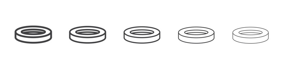 rubber seal icon flat thin illustration symbol