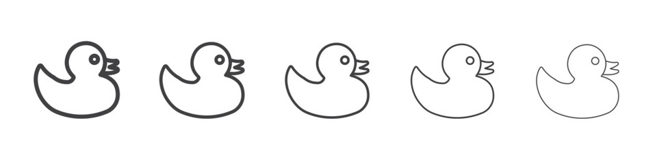 rubber duck icon flat thin illustration symbol