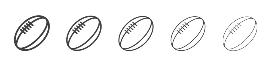 rugby ball icon flat thin illustration symbol