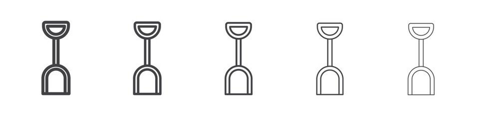 sand shovel icon flat thin illustration symbol