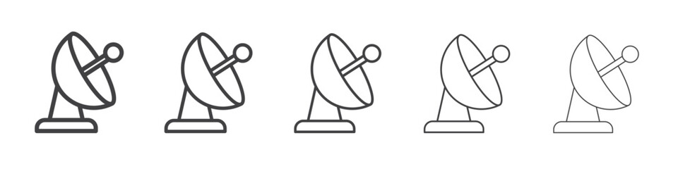 satellite dish icon flat thin illustration symbol