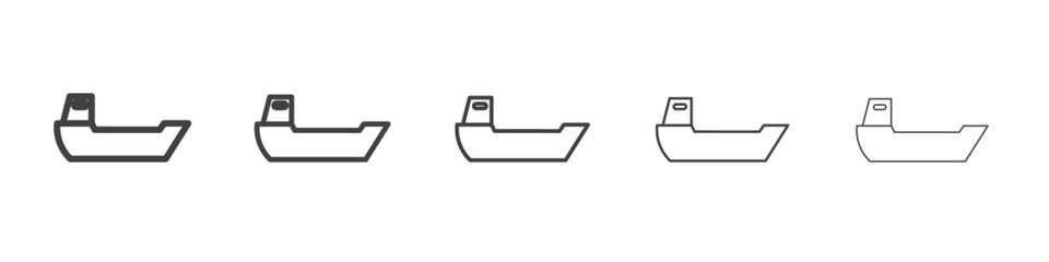 ship icon flat thin illustration symbol