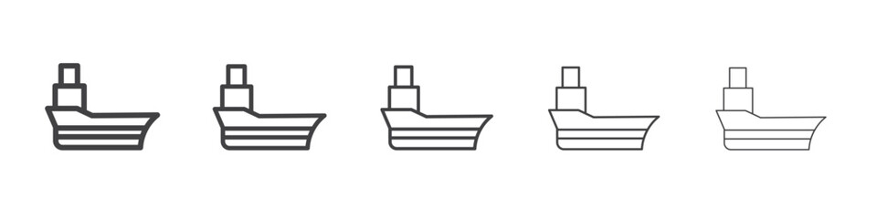 ship icon flat thin illustration symbol