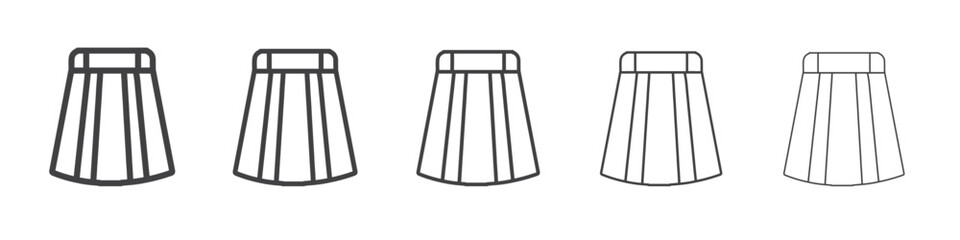 skirt icon flat thin illustration symbol
