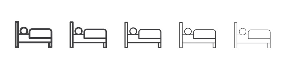 sleeping icon flat thin illustration symbol