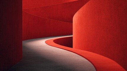 Obraz premium Modern red architectural hallway