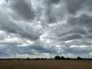 storm clouds over the field