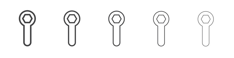 socket wrench icon flat thin illustration symbol