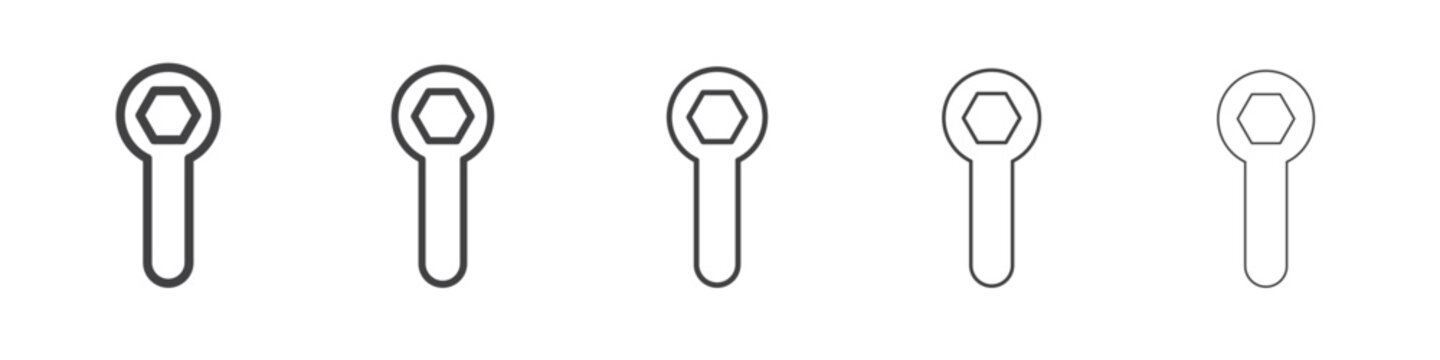 socket wrench icon flat thin illustration symbol