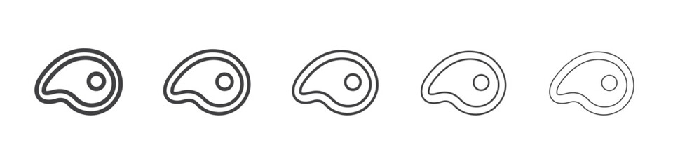 steak icon flat thin illustration symbol