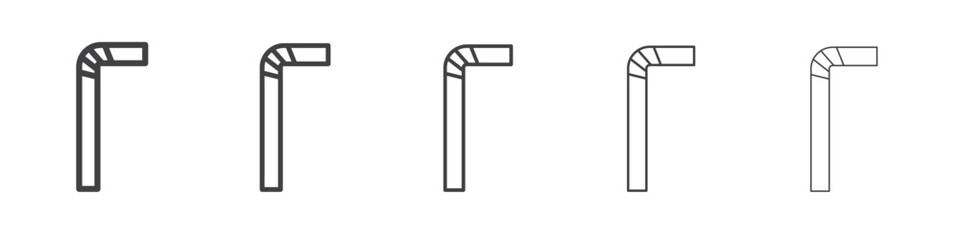 straw icon flat thin illustration symbol