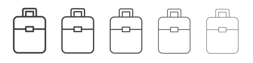 suitcase icon flat thin illustration symbol
