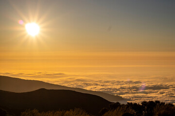 sunset in the mountains